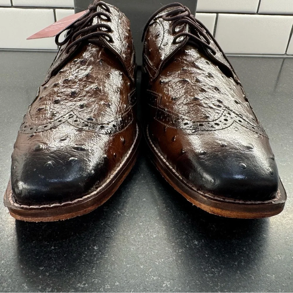 Stacy Adams Shoes - GENNARO Wingtip Oxford Men’s Size 7.5 Cognac NEW